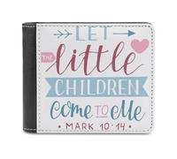 Portefeuille « Laissez Venir à Moi Les Petits Enfants » | Portefeuille chrétien en Cuir PU pour Hommes et Femmes | Cadeau inspirant pour Les croyants