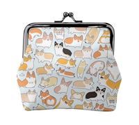 Portefeuille léger et minimaliste avec motif Corgi, pochette compacte pour pièces de monnaie pour les visites de gym et les courses, Noir , Taille unique, Pochette à monnaie
