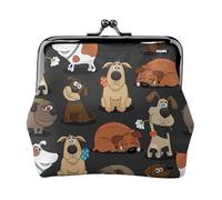 Portefeuille léger et minimaliste imprimé chien Corgi, pochette compacte pour pièces de monnaie pour les visites de gym et les courses, Noir , Taille unique, Pochette à monnaie