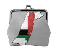 Portefeuille léger minimaliste avec carte du drapeau de l'État de Palestine 03 pour les voyages quotidiens et les aventures de voyage, noir, taille unique, Art Déco, Noir , Talla única, Art déco