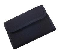 Portefeuille léger pour pièces de monnaie de camping, porte-cartes de crédit, en nylon résistant à l'usure, sac de rangement à trois volets, taille pliée, Couleur : noir.