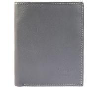 Portefeuille - LEONARDO VERRELLI - Modèle gris vertical - Cuir vache véritable - 4 compartiments cartes - Sans fermeture