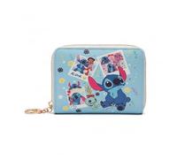 Portefeuille Lilo & Stitch Bleu - Portemonnaie Disney Compact pour Filles et garçons - Design Mignon, Grande capacité Cartes et pièces - Cadeau Original en Cuir synthétique