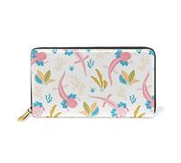 Portefeuille long en cuir avec fermeture éclair pour femme - Motif cheval du désert sauvage américain rétro - Grande capacité, Multi 19, 4.13"(L) x 7.48"(W), Moderne