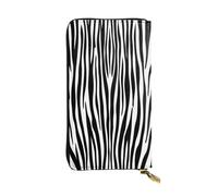 Portefeuille long en cuir de couleur zèbre pour femme, 12 emplacements pour cartes de crédit, poche zippée pour pièces de monnaie, compartiments pour espèces, pochette élégante pour un usage quotidien