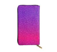 Portefeuille long en cuir imprimé à paillettes dégradées - Portefeuille personnalisé à la mode, plusieurs emplacements pour cartes, prêt à offrir, noir, One Size