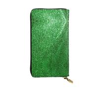 Portefeuille long en cuir imprimé à paillettes vertes - Portefeuille personnalisé à la mode, plusieurs emplacements pour cartes, prêt à offrir, noir, taille unique, Noir/blanc, One Size