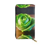 Portefeuille long en cuir imprimé chou brillant - Portefeuille personnalisé à la mode, plusieurs emplacements pour cartes, prêt à offrir, noir, One Size