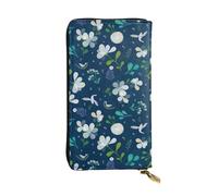 Portefeuille long en cuir imprimé Grass and Dove - Portefeuille personnalisé tendance, plusieurs emplacements pour cartes, prêt à offrir, noir, taille unique, Noir/blanc, One Size