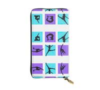 Portefeuille long en cuir imprimé jeu de gymnastique - Portefeuille personnalisé à la mode, plusieurs emplacements pour cartes, prêt à offrir, noir, One Size