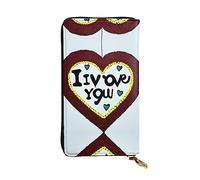 Portefeuille long en cuir imprimé Love Confessions - Portefeuille tendance personnalisé, plusieurs emplacements pour cartes et poche pour pièces de monnaie, noir, taille unique, Noir/blanc, One Size