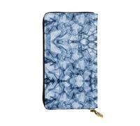 Portefeuille long en cuir imprimé marbre bleu foncé - Portefeuille personnalisé à la mode, plusieurs emplacements pour cartes, prêt à offrir, noir, taille unique, Noir , Taille unique