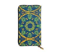 Portefeuille long en cuir imprimé totem Yin Yang - Portefeuille personnalisé tendance, plusieurs emplacements pour cartes et poche pour pièces de monnaie, noir, taille unique, Noir/blanc, One Size