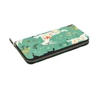 Portefeuille long imprimé chien Husky pour homme et femme en cuir synthétique avec porte-cartes et fermeture éclair, Goat Frolic, Taille unique, Décontracté