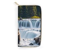 Portefeuille long multi-poches pour femme Grizzlies in River Falls - Portefeuille en cuir ultra fin avec poche zippée pour le magasinage et le travail - Style : 19,7 x 10,5 cm, Style :, 19.7x10.5cm