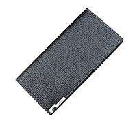 Portefeuille long tendance en cuir synthétique pour homme, sac à main ouvert, plusieurs emplacements pour cartes, pochette cercueil pour femme, Noir , Taille unique