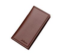 Portefeuille long tendance pour homme - Couleur unie - Plusieurs emplacements pour cartes - Pochette de voyage - Portefeuille de passeport, marron, Taille unique