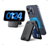 Portefeuille magnétique, compatible avec portefeuille MagSafe pour iPhone, portefeuille Mag-Safe avec support réglable pour iPhone 16/15/14/13/12, pas pour iPhone Mini, porte-cartes magnétique, cuir