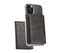 Portefeuille magnétique MagSafe pour iPhone 16/15/14/13/12 - avec Bague adaptatrice magnétique | 6 Poches Cartes | Poche espèces | en Similicuir| Protection RFID (Noir)