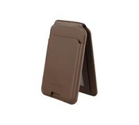 Accezz Portefeuille en cuir magnétique avec support - Compatible avec Apple Find My - Coffee Brown