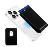 Portefeuille MagSafe pour Téléphone Portable, MagSafe Wallet, Porte Carte Téléphone, Étui en Cuir pour 3 Cartes, Compatible avec iPhone 16, 15, 14, 13, 12 Pro/Pro Max/Plus/Mini, Noir