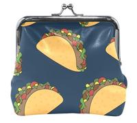 Portefeuille mignon personnalisé pour femmes en cuir chic tacos dessin animé tacos baiser serrure changement porte-monnaie, tacos de dessin animé chic, classique, tacos de dessin animé chic, classique