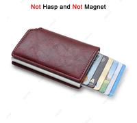 Portefeuille Mince En Aluminium Pour Hommes,En Fiber De Carbone,Porte-Carte De Crédit,Mini Portefeuille Rfid,Étui Pour Cartes Bancaires Pop-Up Automatique,Noir Vallet 2023.Red.