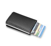 Portefeuille Mince En Aluminium Pour Hommes,En Fiber De Carbone,Porte-Carte De Crédit,Mini Portefeuille Rfid,Étui Pour Cartes Bancaires Pop-Up Automatique,Noir Vallet 2023.Carbon Grey.
