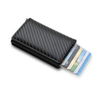 Portefeuille Mince En Aluminium Pour Hommes,En Fiber De Carbone,Porte-Carte De Crédit,Mini Portefeuille Rfid,Étui Pour Cartes Bancaires Pop-Up Automatique,Noir Vallet 2023.Carbon Fiber.