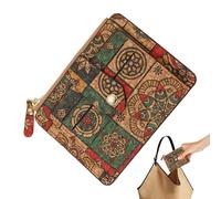 Portefeuille Mince Pour Femme,Portefeuille Porte-Cartes Femme - Porte-cartes portefeuille floral vintage,Petit portefeuille, porte-cartes fin marron pour cartes d'identité, petits objets, crédit, cart