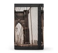 Portefeuille minimaliste à trois volets avec photo de Brooklyn Bridge pour homme - Portefeuille moderne tendance antivol pour cartes et espèces