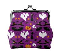 Portefeuille minimaliste et léger avec impression d'horreur d'Halloween violet pour les trajets scolaires et de travail, kit de voyage pour concerts