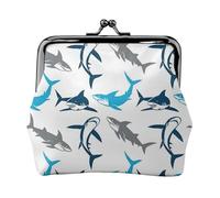 Portefeuille minimaliste et léger avec impression requins pour les déplacements scolaires et de travail, trousse de voyage pour concerts