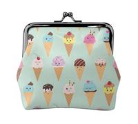 Portefeuille minimaliste et léger avec imprimé cônes de crème glacée pour l'école et le travail, trousse de voyage pour concerts