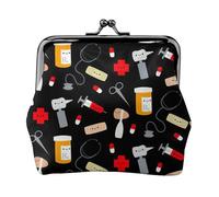 Portefeuille minimaliste et léger avec motif de médecine de dessin animé pour l'école et le travail, trousse de voyage pour concerts