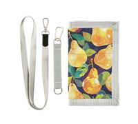 Portefeuille minimaliste Fuzzy Gloss Pears pour voyage cool hommes portefeuille avec cordon, poires brillantes duveteuses, 1 size, Tendance