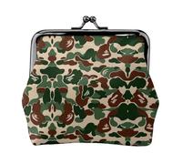 Portefeuille minimaliste léger avec impression camouflage vert pour les trajets scolaires et de travail, kit de voyage pour concerts