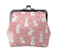 Portefeuille minimaliste léger avec imprimé lapin blanc mignon pour l'école et le travail, trousse de voyage pour concerts