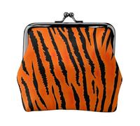 Portefeuille minimaliste léger imprimé léopard tigre orange pour l'école et le travail, Noir , Taille unique, Pochette à monnaie