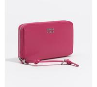 Portefeuille moyen en cuir fuchsia UN