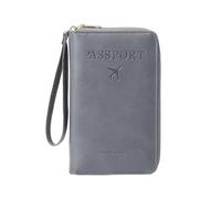 Portefeuille multifonction RFID pour passeport, étui de rangement antivol pour portefeuille, étui de protection antivol essentiel pour voyage, gris, Moderne