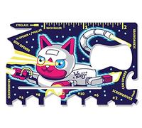 Portefeuille Ninja Pets : (Chiot de l'espace, Robot Kitty) : Outil Multifonction 18 en 1 de Taille Carte de crédit - # 1 Meilleure Vente au Monde