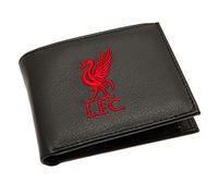 Portefeuille officiel à deux volets en PU noir pour homme du Liverpool FC, avec poche à monnaie 11 cm x 9 cm