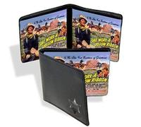 Portefeuille officiel John Wayne avec ruban jaune dans une boîte.