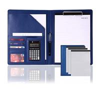 Portefeuille,Organisateur de portefeuille, Porte-documents A4 en cuir PU for entretien, CV, bloc-notes d'affaires, organisateur de documents juridiques avec porte-cartes for hommes et femmes(Blu,12 di