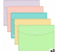 Portefeuille Oxford URBAN Coloré A4 Polypropylène Fermeture (5 pièces)