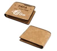 Portefeuille Papa Personnalisé avec 2-5 Prenoms Cadeau pour La Fête des Pères Anniversaire Portecartes en Cuir Cadeau Homme Papa Grand-père Mari on t'aime Papa Porte-Cartes RFID (A-2 Name)