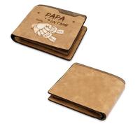 Portefeuille Papa Personnalisé avec 2-5 Prenoms Cadeau pour La Fête des Pères Anniversaire Portecartes en Cuir Cadeau Homme Papa Grand-père Mari on t'aime Papa Porte-Cartes RFID (A-3 Name)