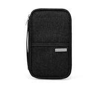 Portefeuille Passeport Familial Passeport Pochette de Voyage Porte Passeport Étanche Organisateur Sac pour Stockage Billet d'avion Cartes de Crédit Cartes d'Identité Noir