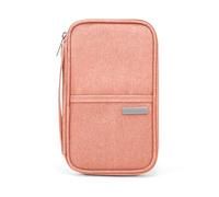Portefeuille Passeport Familial Passeport Pochette de Voyage Porte Passeport Étanche Organisateur Sac pour Stockage Billet d'avion Cartes de Crédit Cartes d'Identité Rose
